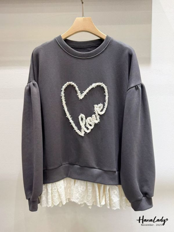 WJA88 立體愛心刺繡拼布T 