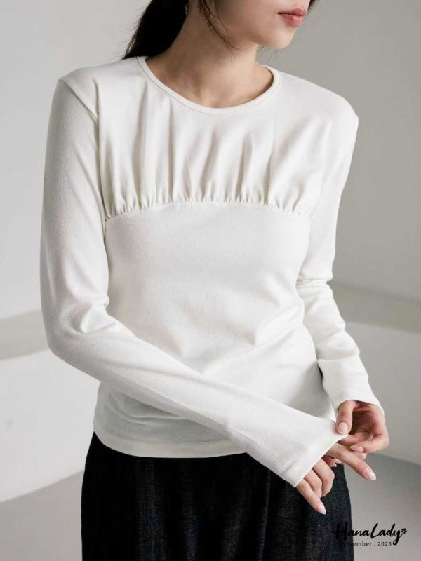 WJA66 簡約抓皺內搭上衣 