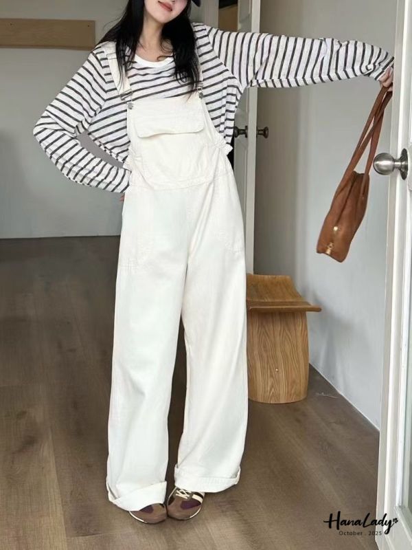 WTB32 親膚棉絨感吊帶褲 