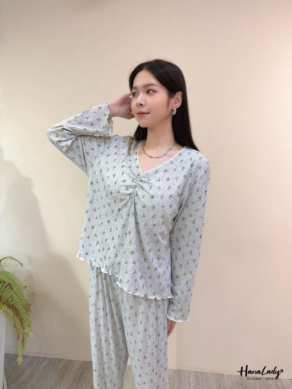 LTA59 可愛小花朵Q邊BRA睡衣套裝 