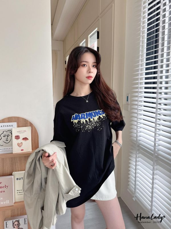 WKA16 印花字母OVERSIZE長版T 