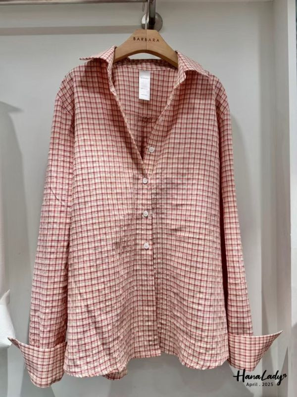 WFA49 格子壓紋襯衫 正韓 韓國服飾 韓國連線