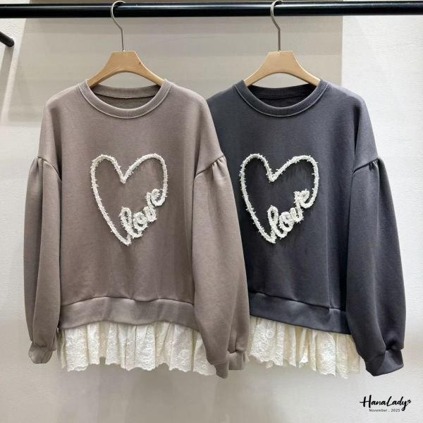 WJA88 立體愛心刺繡拼布T 