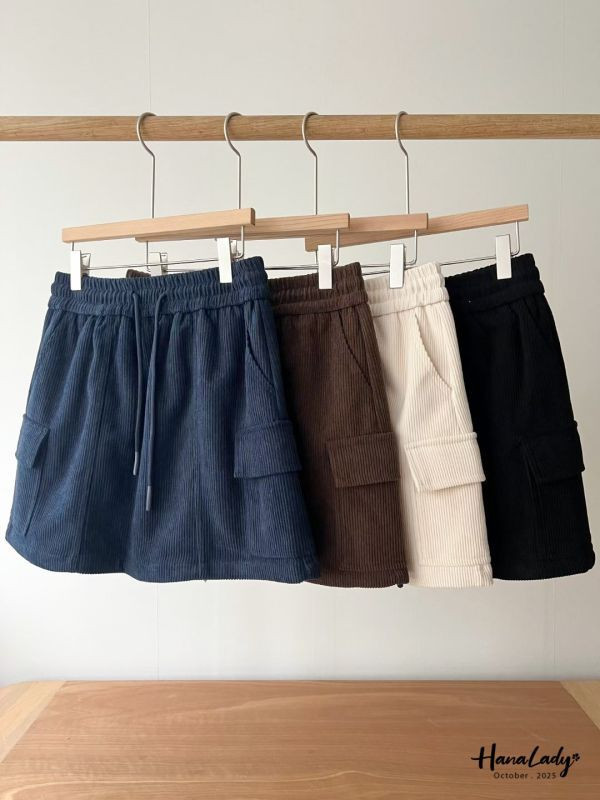 WTA85 燈心絨工裝休閒褲裙 