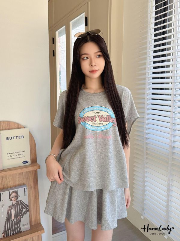 LLA76 美背開叉休閒套裝 