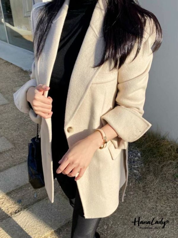 SJB27 質感手工羊絨大衣外 