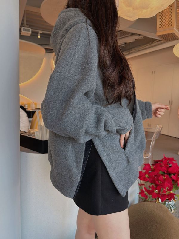 WQB21 超暖呼側開衩棉絨帽T 