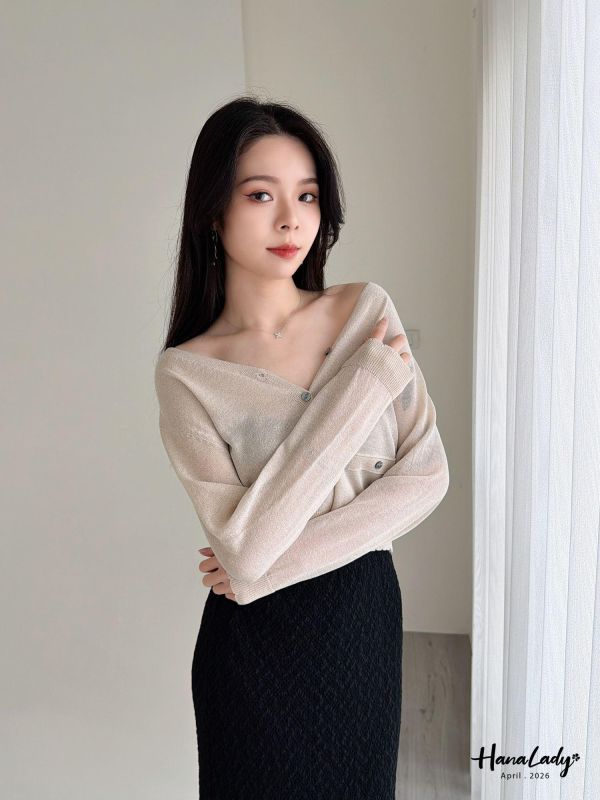 LFA14 極致輕薄針織排釦上衣 