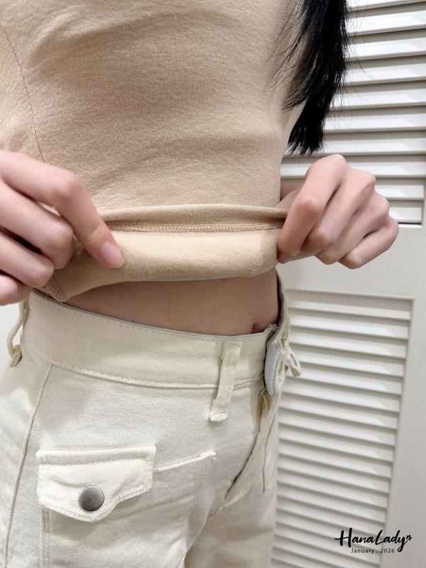 LEA96 厚墊親膚棉絨V領背心 