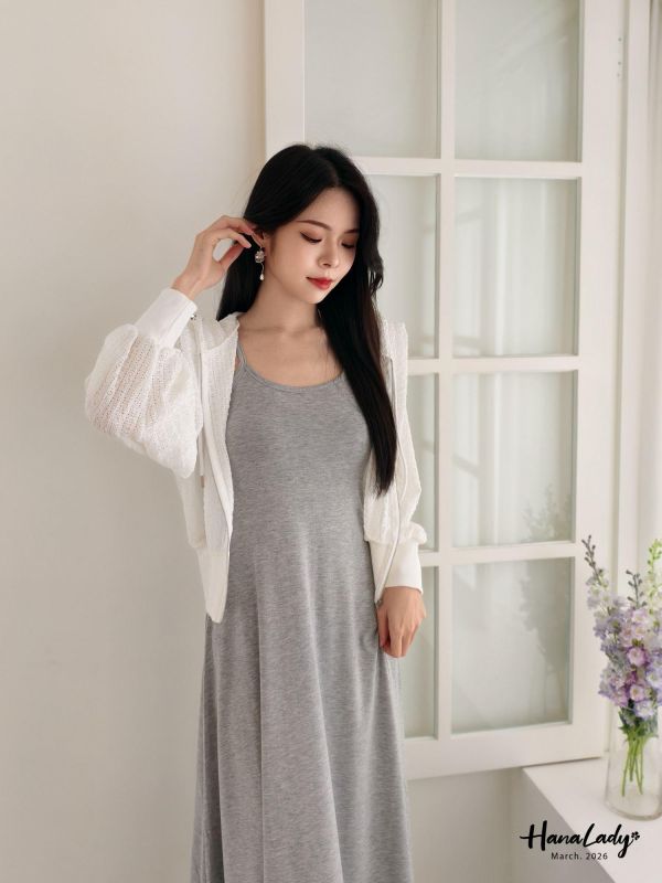 LSA21 簡約立體感長裙套裝 