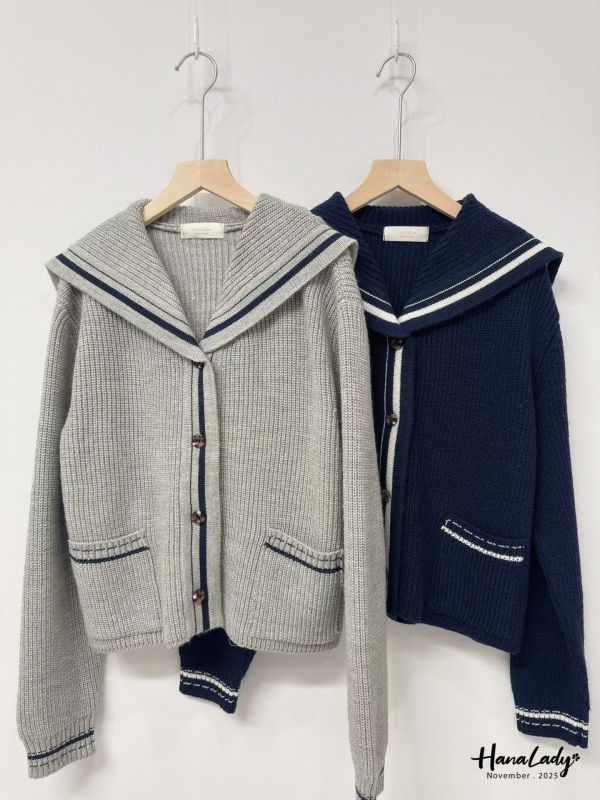 WJB13 日系海軍領琥珀釦上衣 