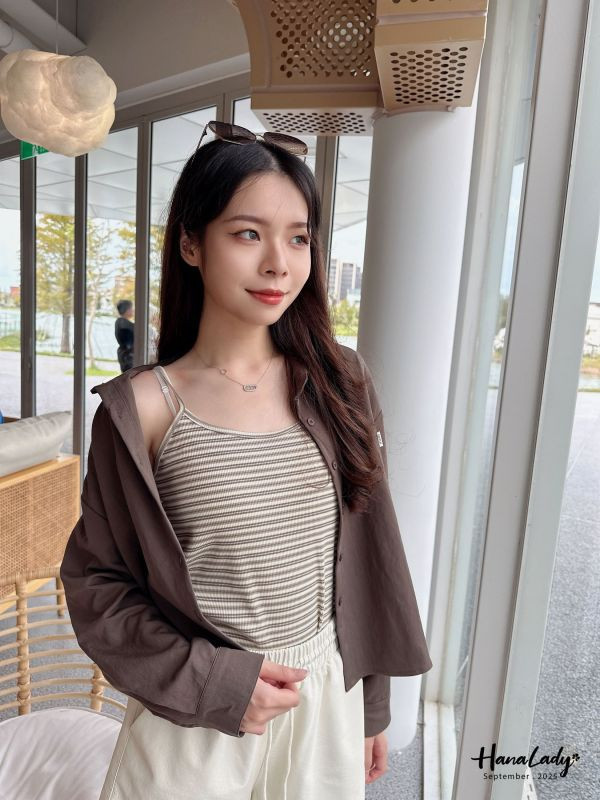 WKA92 兩件式條紋拼襯衫廣州選品 