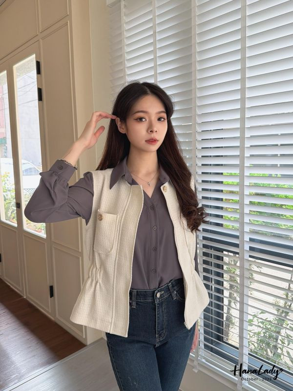 WTA18 精緻千金必買金釦背心 