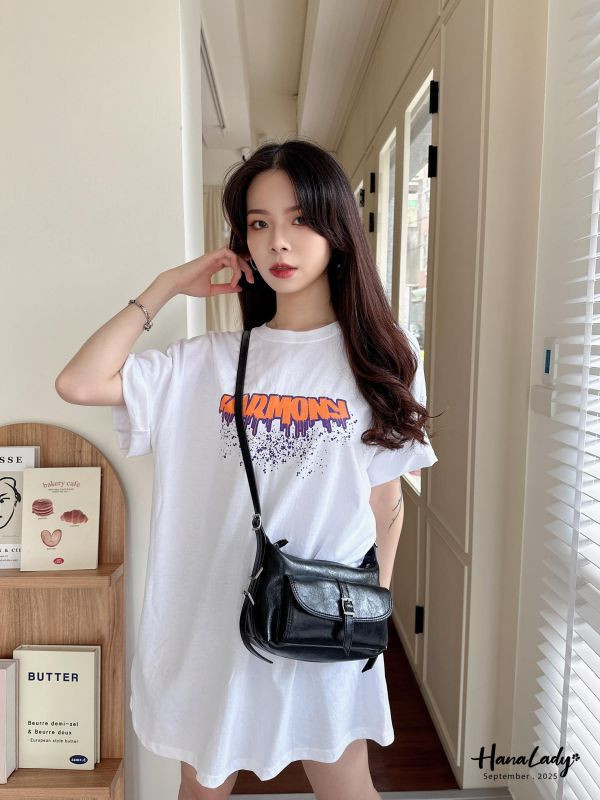 WKA16 印花字母OVERSIZE長版T 