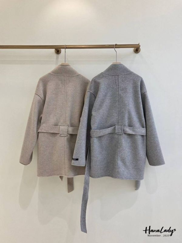 WJA97 設計領排扣羊毛外 