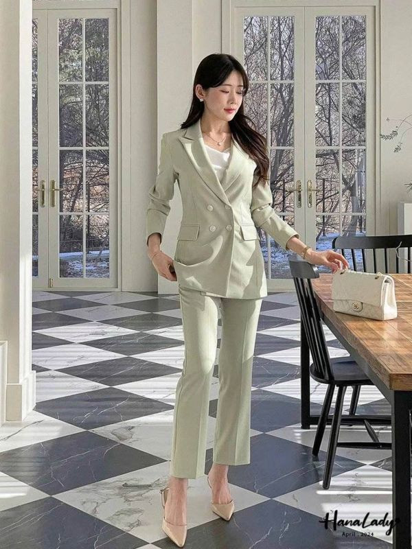 FFA06春夏色經典雙排釦西外 