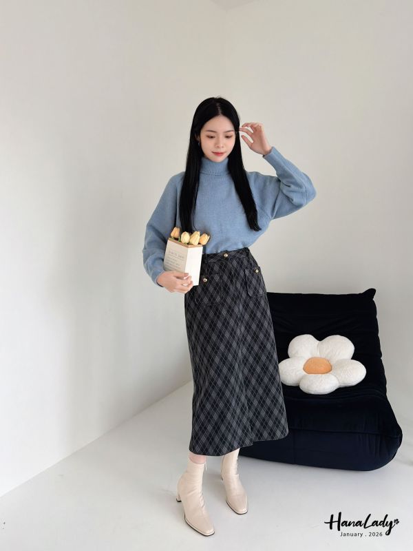 LEA92 簡簡單單百搭高領針織上衣 