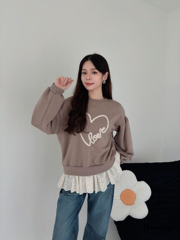 WJA88 立體愛心刺繡拼布T 