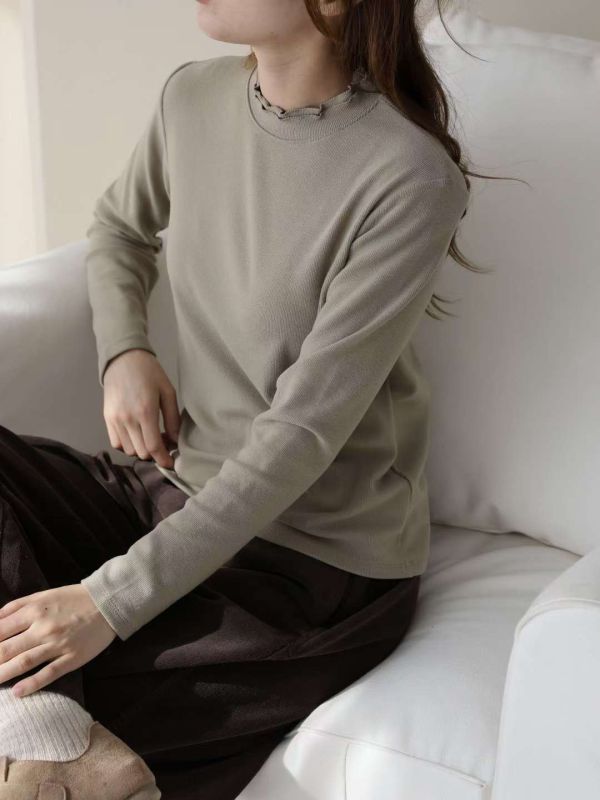 WQA43 層次QQ領磨毛針織上衣 