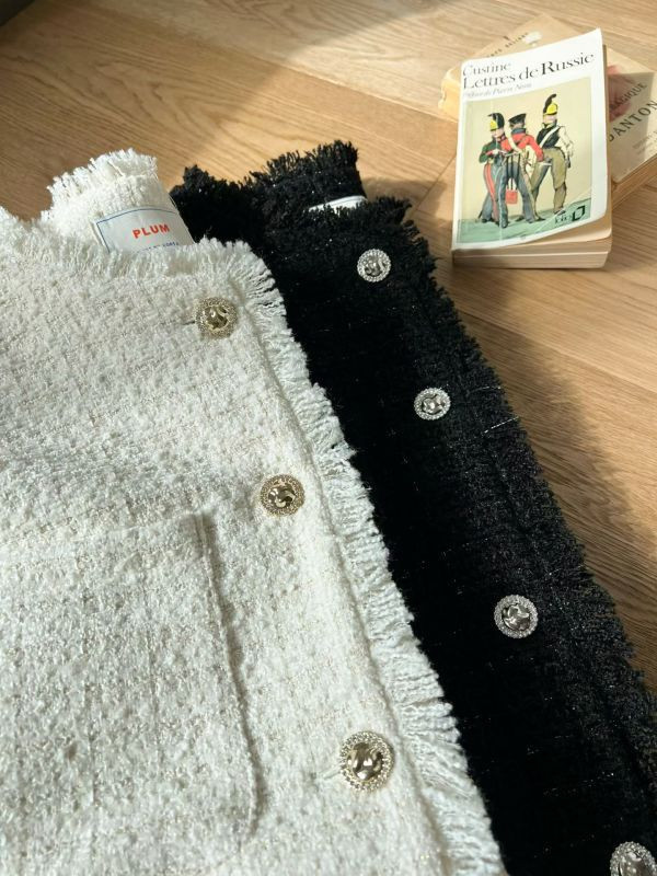 WQA35 超質感金蔥鬚邊小香風外 