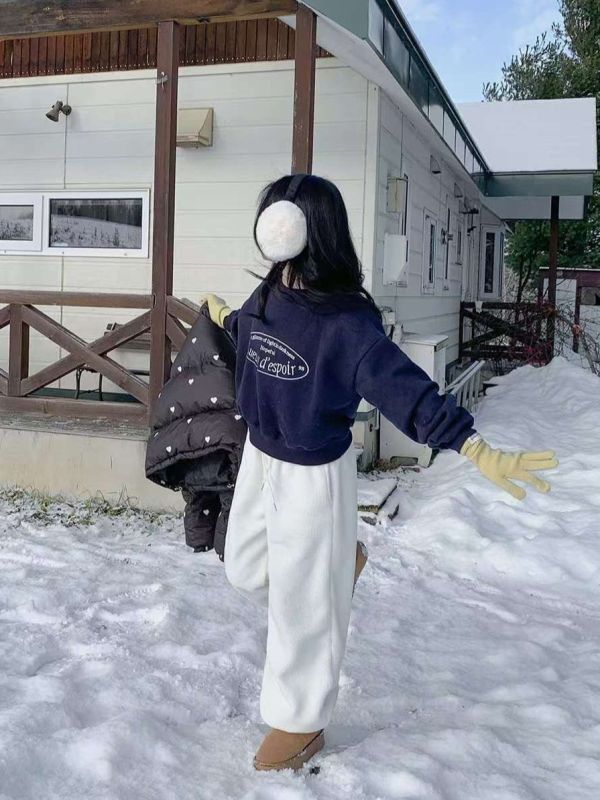 WQA63 刺繡字母短版內刷毛T 