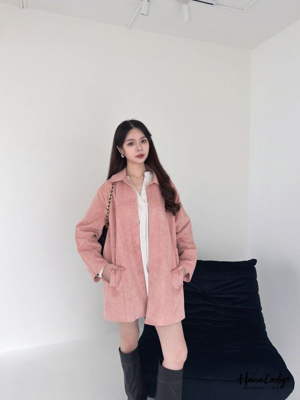 WJA92 秋冬必備簡約麂皮長版衫 