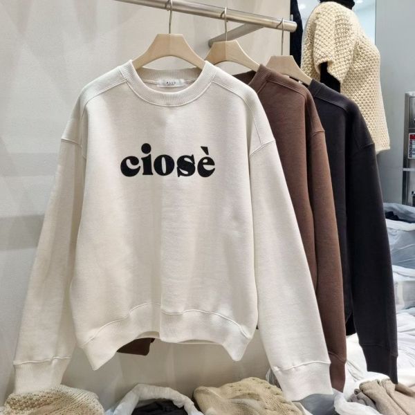 WQA75 麂皮字母內刷毛T恤 