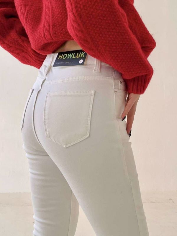 WQB16 輕磨毛黑白單寧棉褲 