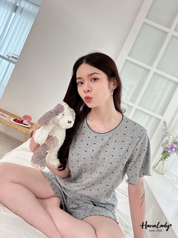WLA49 超可愛蝴蝶結QQ邊睡衣 