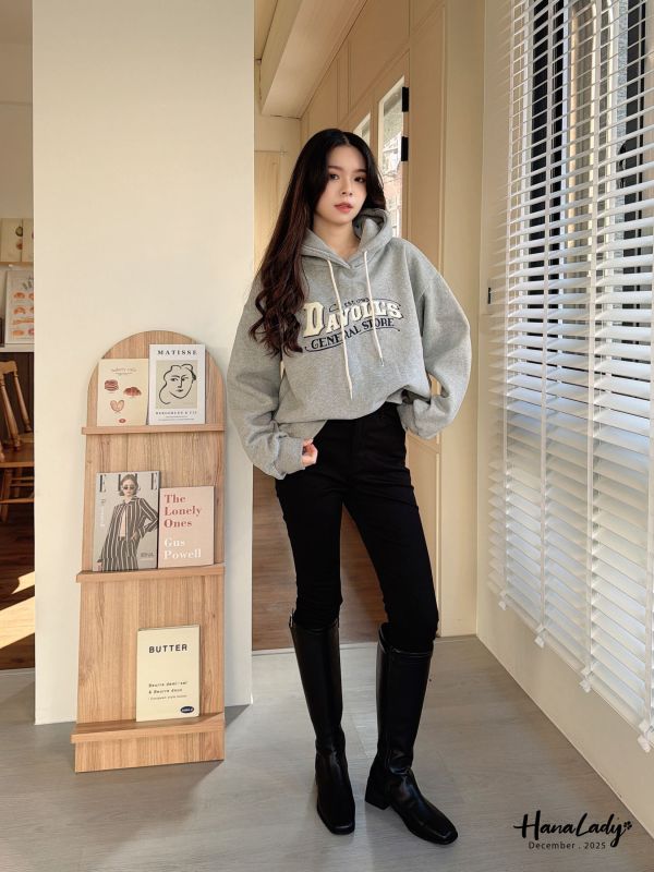 WQA01 羊羔毛字母馬卡龍刷毛帽T 