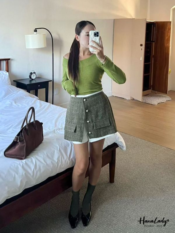 WTB16 圓領短版棉質上衣 