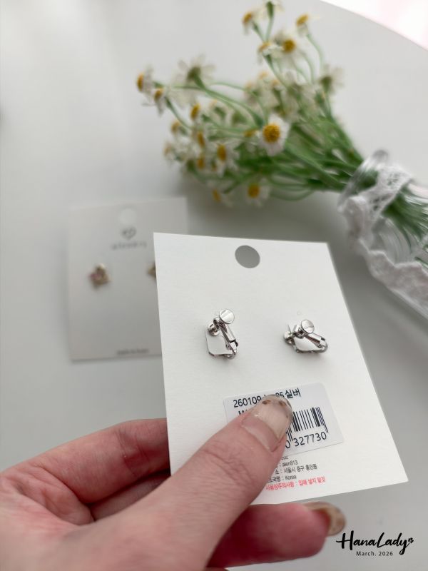 LSA71 愛心小鑽耳夾式耳環 