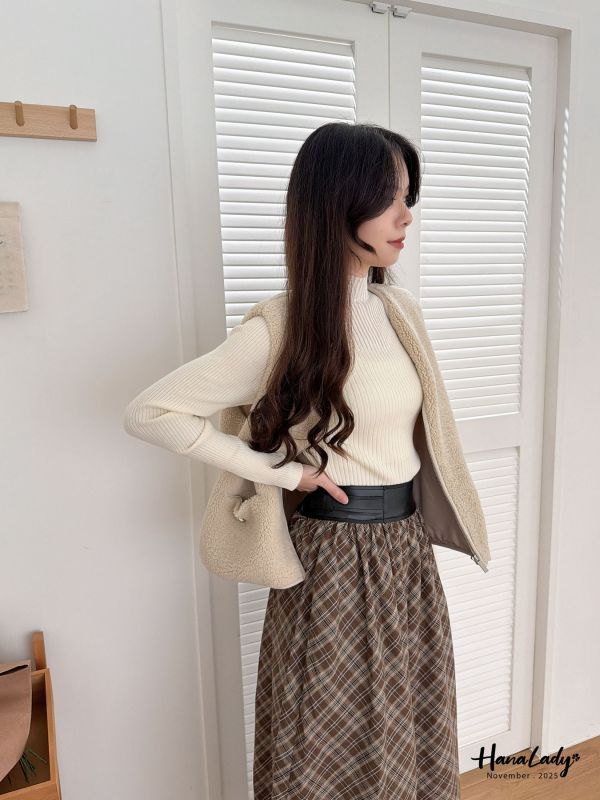 WJB16 百搭款絨毛拉鍊背心 