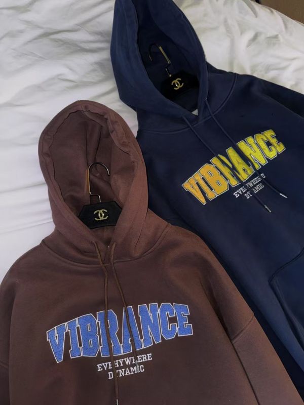 WQA18 立體毛呢字母內刷絨帽T 