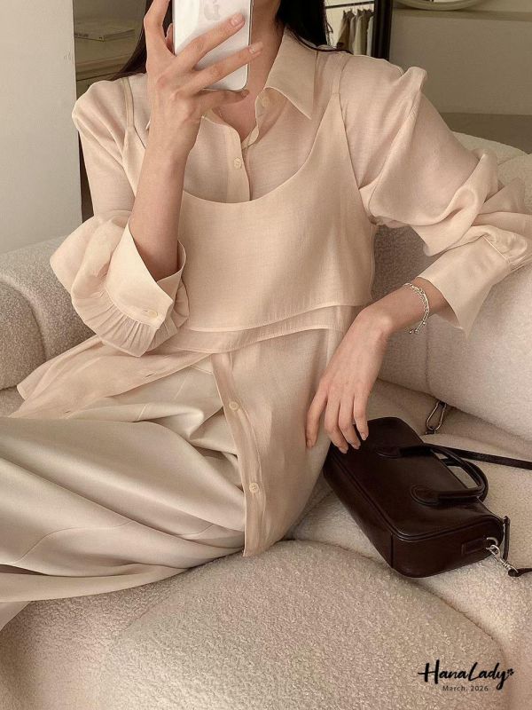 LSA32 兩件式柔美雪紡上衣 