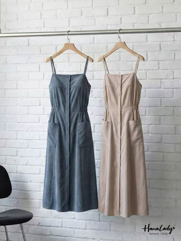 LEA87 休閒氣質兼具蜜桃絨洋裝 