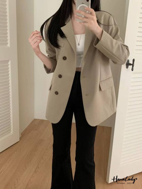 WTA51 簡約三釦後開衩西裝外套 