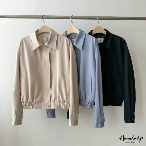 FFA14百搭收腰拉鍊薄外套 