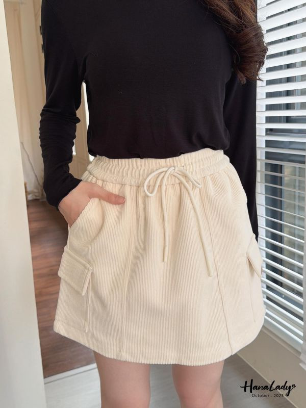 WTA85 燈心絨工裝休閒褲裙 