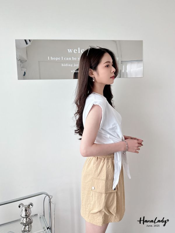 WLA59 休閒工裝雙口袋褲裙 