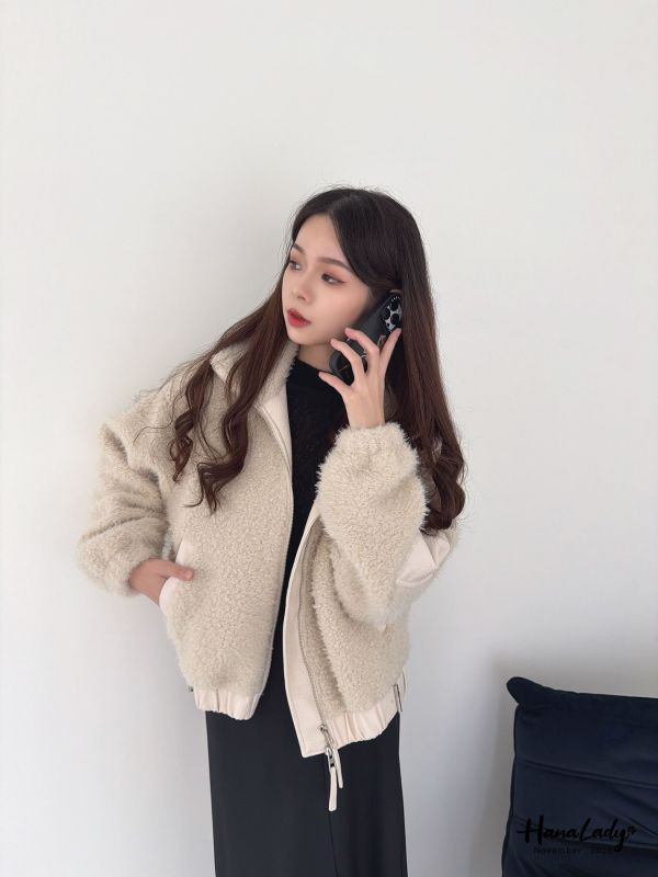 WJA42 冬天穿會超暖率性拼皮外 