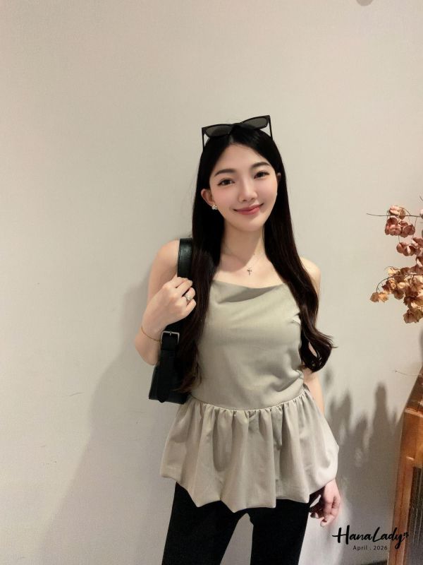 LFB08 美背綁結雲朵上衣 