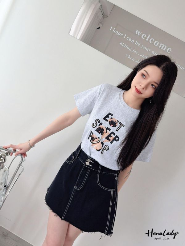 LFA94 狗日子釘珠棉T 