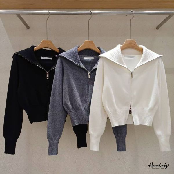 WJA64 超質感顯瘦收腰拉鍊上衣 