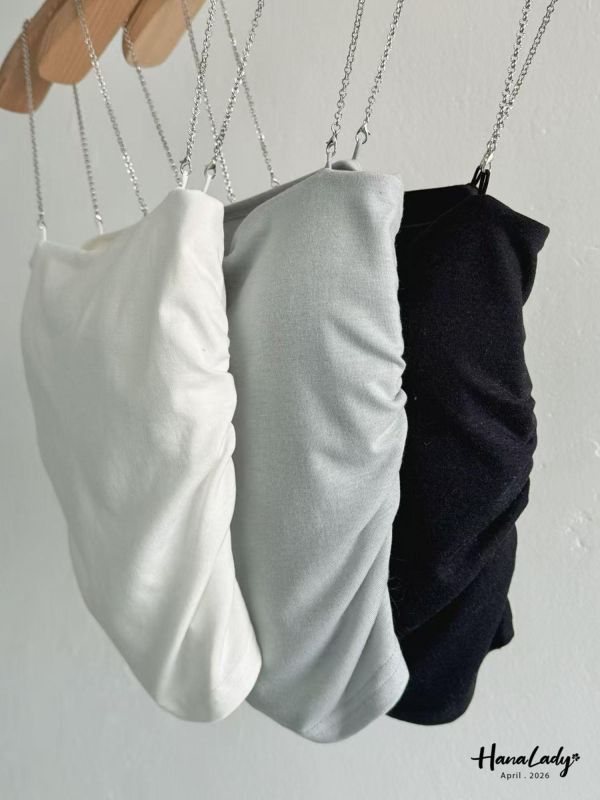 LFB13 銀鍊肩帶平口內搭上衣 