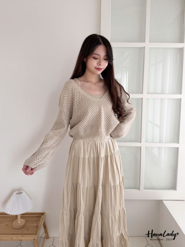 WJA87 抓皺針織三件組套裝 