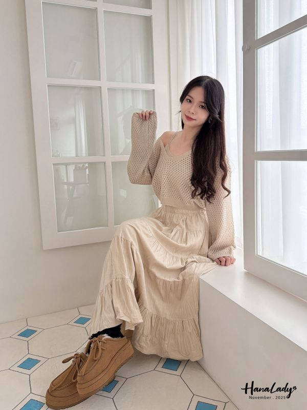 WJA87 抓皺針織三件組套裝 