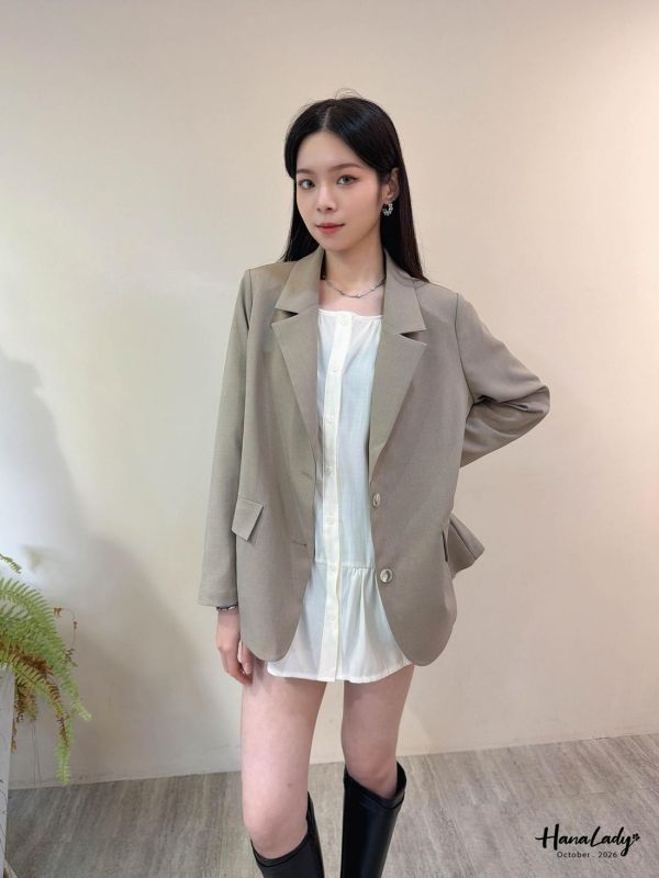 LTA21 美背開岔設計翻領西外 