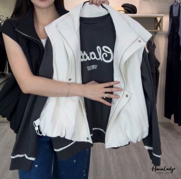 WTB35 必收俐落翻領拉鍊背心 