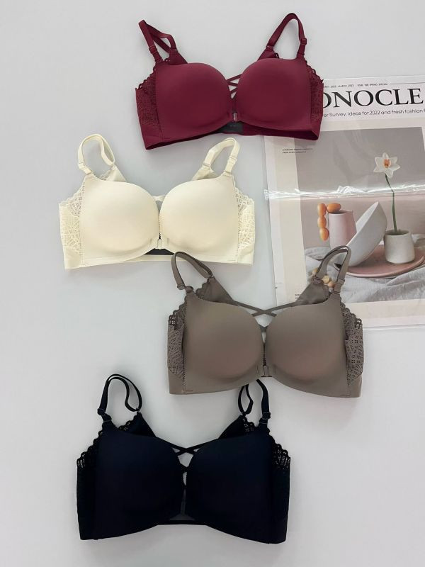 WQB56 韓國前扣式蕾絲美背厚墊內衣 